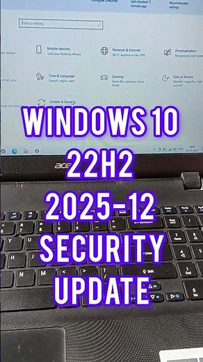 Windows 10 22H2 2025-12 cumulative update