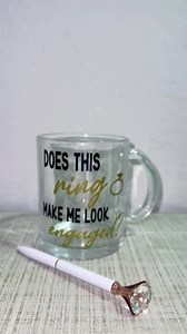 Does This Ring Make Me Look Engaged Glass Coffee Mug- Glass Fiancée Engagement Mug - Etsy