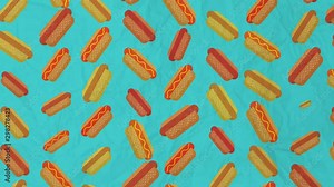 Hot dog Pattern Animation with Chroma Key and Luma Matte. Loop-ready. Perfect for overlays and motion backgrounds.