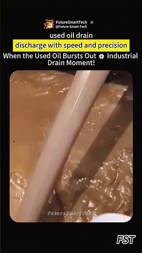 When the Used Oil Bursts Out ⚙️ Industrial Drain Moment!