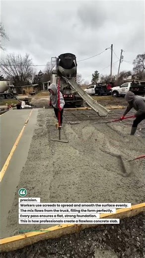 Concrete Pour & Screed Leveling Perfect Finish! #construction #concrete #tools