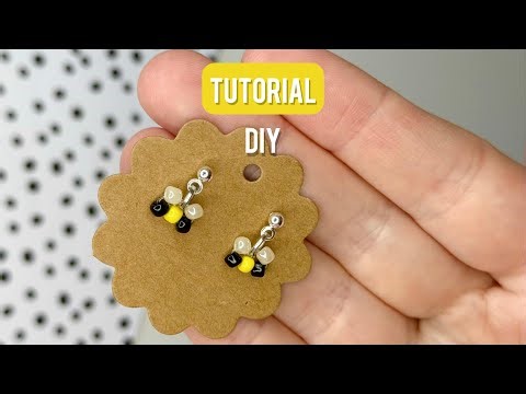 Tutorial | How to Make Easy Beaded Bee Stud Earrings 🐝 | DIY Cute Jewelry in Minutes!