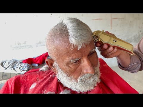 Full Clean Head Shave of an Old Man with Machine | Satisfying Barber Transformation