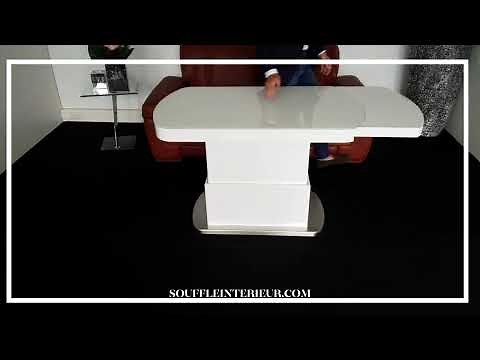 Table basse relevable transformable modulable extensible verre blanc design Souffle d'intérieur