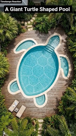 Who would actually swim in a Turtle like shaped pool like this 🤯