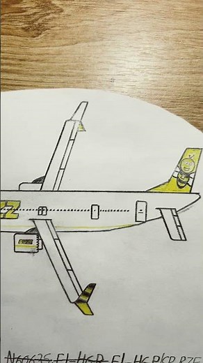 Buzz Boeing 737-MAX 8-200 plane #aviation #airplane #art #drawing #shorts #shortvideo