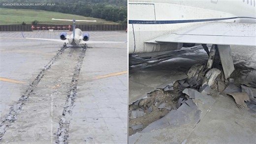 A plane had to be stopped by a safety zone at the end of the runway at a Virginia airport