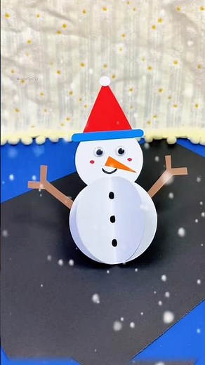 Make Cute Paper Snowmen with Your Child! ⛄✂️ Easy Craft