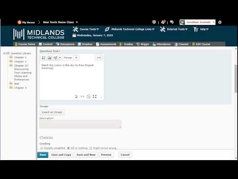 D2L Brightspace v10.4 Creating Matching Questions in the Question Library