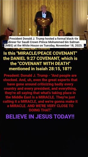 Is this "MIRACLE/PEACE COVENANT" the DANIEL 9:27 COVENANT???