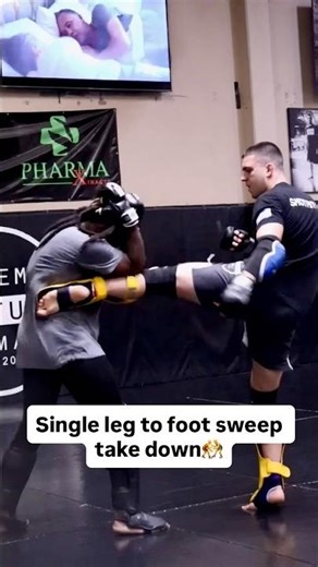 Single leg transition to foot sweep take down 🤼 ￼
