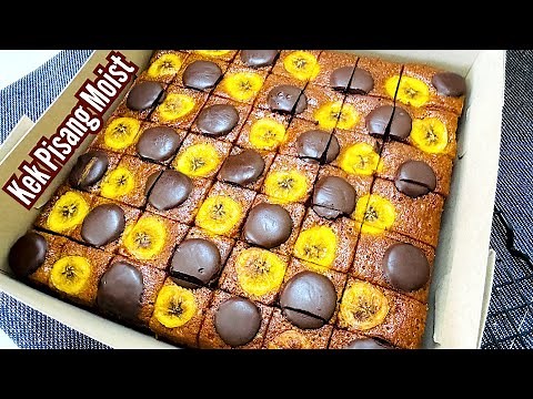 Resepi Kek Pisang Moist Bakar Sukatan Cawan | Banana Cake Recipe (Moist & Gebu)