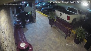 WATCH: Security at Mons Venus in Tampa can be seen fighting off a man wearing a devil mask trying to get inside the strip club with a gun. One round from the gun was fired which hit the front door of the venue, according to officers. The security guards involved did suffer minor injuries from fighting off the suspect, which was arrested. MORE: https://bit.ly/3TA3Cch | FOX 13 News - Tampa Bay