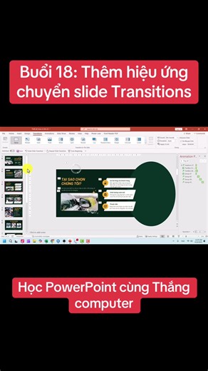 Thêm hiệu ứng chuyển slide Transitions trong PowerPoint #hocmayvitinh #hoccungthangcomputer #fyp #transitions #powerpointtransitions