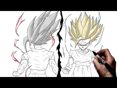 How To Draw Gohan Beast & Teen SSJ2 | Step By Step | Dragon Ball