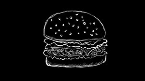 Download Stop motion burger with random pencil scribble design for free