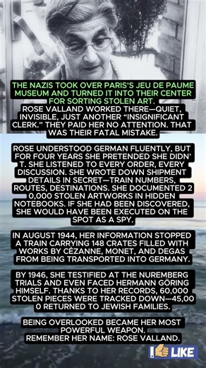 “The Woman Who Outsmarted the Nazis — And Saved 60,000 Stolen Masterpieces 🎨🔥”