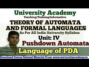 TAFL44:Theory of Automata,Pushdown Automata Example,Language of Pushdown Automata