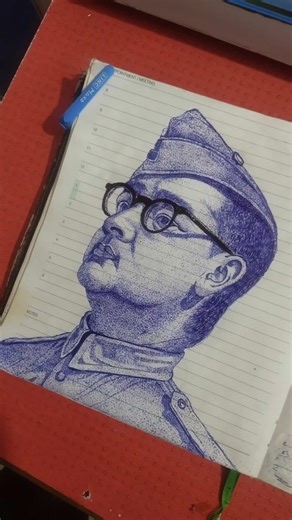 Draw a sketch of Subhas chandra bose🎨🎨🖌️🖌️#art #artisticchannel #drawing #trendingshorts #sketch #yt