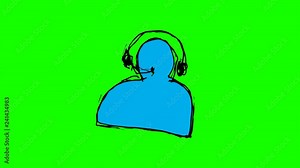 hand drawing green screen with theme of clock