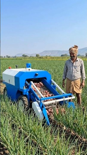 Farmer Using Advanced Machine for Onion Harvesting!