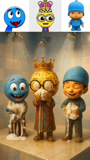 Sprunki-OC Hungry Snake X Minion King X Pocoyo are bathing in shower – Walking joyfully #sprunki