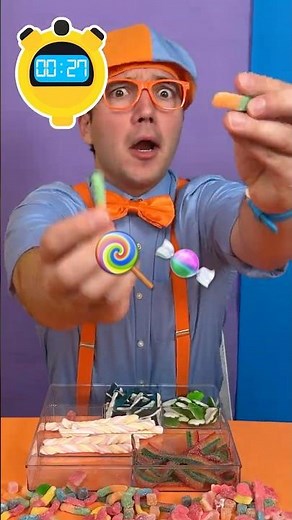 Hey Blippi! Organize your CANDY 🍬🍭in less than 1 MINUTE! #candychallenge #shorts