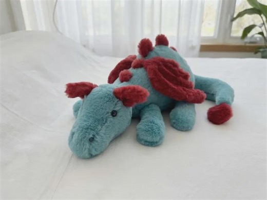 Jellycat Blue Dragon Plush Toy, Cute Fantasy Dragon Plush, Soft Dragon Stuffed Animal, Red Wing Dragon Plushie, Kawaii Plush, Kids Gift - Etsy