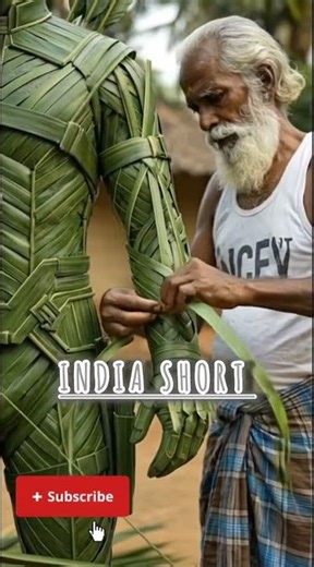 HAWKEYE Statue Made from Coconut Leaves Village Superhero Art #shorts