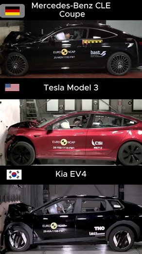 Crash Test : Mercedes vs Tesla vs Kia !!!