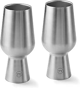 Outset Chalice Stainless Steel Double Wall IPA Beer Glass, Set of 2, (76451)