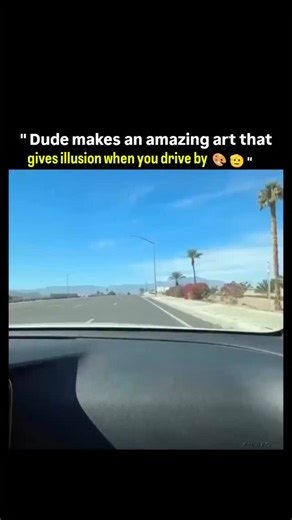 Scroll Stop 🛑 on Instagram: "A kinetic mural created by Mexican visual artist Hervey Garcia in Indio, California, completed in late October 2025 along the Fred Waring Drive overpass. This innovative street art installation spans hundreds of feet, featuring sequential black silhouettes of galloping horses, flapping ravens, and leaping dolphins painted on vertical barriers. As vehicles drive past at the intended speed, the principle of motion parallax creates a stunning optical illusion, transfor