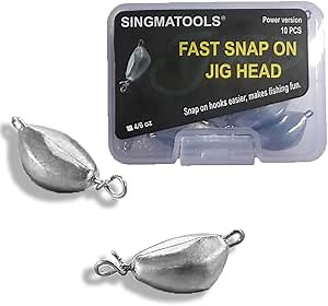 Fast Snap on Dropshot Weight Removable Sinkers Jigheads for Weedless Ned Rig Jig Heads Texas Rig Weighted Swimbait w/o Hooks Offset Worm Hooks for Bass Fishing 1/2 1/4 3/4 1/8 3/8 3/16 OZ