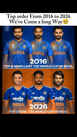 Top order From 2016 to 2026 Major changed 🥹💔|| #viratkohli #rohitsharma #shorts #shortsfeed