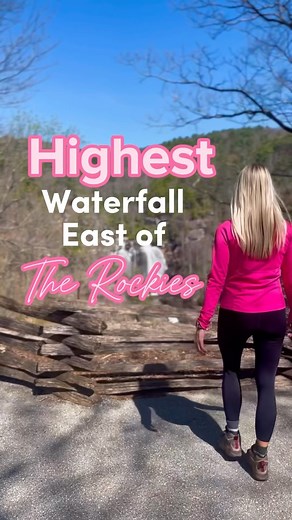 At 411 feet, Whitewater Falls near Cashiers, NC is the HIGHEST waterfall east of the Rockies! Check out the Upper Whitewater Falls Trail for some stunning views of this impressive falls! This paved trail makes it highly accessible and great for kids and adults alike! A set of stairs at the top leads down to a second observation deck for more amazing views! Have you been!? 👀 | Georgia Hikes