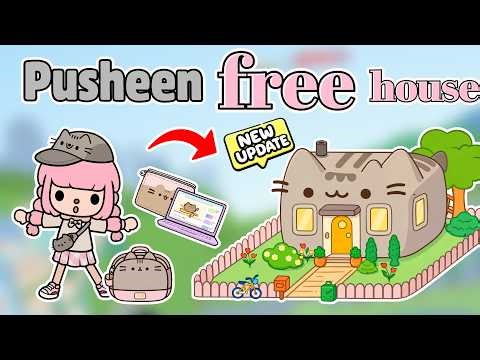 NEW UPDATE! 😱Pusheen Pack Full House Design in FREE HOUSE 🩷🩶| Toca Boca House Ideas |Toca Life World