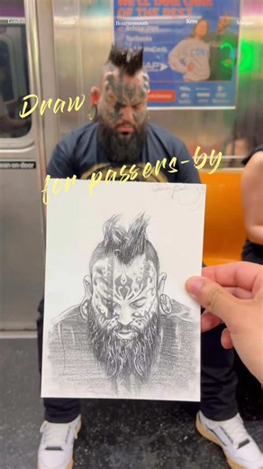 Draw for passers-by 🥰#stanger#drawing#art#kindness#foryou