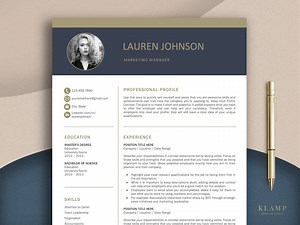 Executive Resume Template With Photo for Word and Apple Pages, Professional Resume CV Template, Director Resume, Finance Resume - Etsy