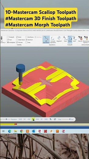 10-Mastercam Scallop Toolpath#Mastercam 3D Finish Toolpath#Mastercam Morph Toolpath#viralvideo#short