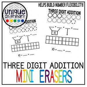 3 Addend Addition Mats for Mini Erasers