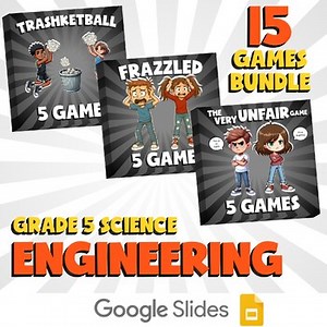 15 No Prep Science Games Bundle A - Engineering - Grade 5 Review Activity