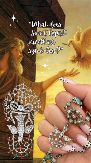 Lancastrian Jewellers on Instagram: "🕊 Did you know the Saint-Esprit bird symbolises the Holy Spirit and peace after the Flood? . This Genuine Antique Sterling Silver Collar Necklace (c.1880) captures that meaning in sparkling blue and clear stones, secured with its original box clasp. . In museum-quality condition, it would make the perfect gift or a great addition to any collection 💙 Drop us a message or head to the link in our bio to shop! 🛍️ http://lancastrianjewellers.com . . . #AntiqueJ