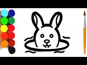 Rabbit Burrow Drawing, Painting and Coloring For Kids | How to Draw A Rabbit Burrow Step by Step