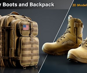 ArtStation - Military Boots and Backpack / 3D Model   Full Tutorial | Tutorials
