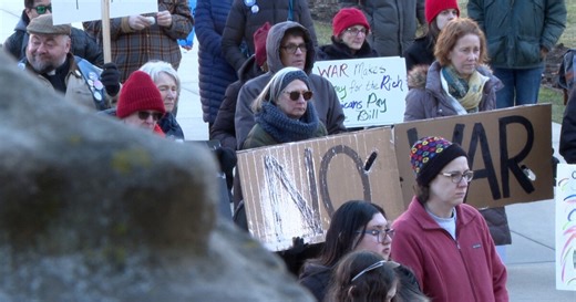 Dozens rally at Lansing state capitol to protest war in Iran