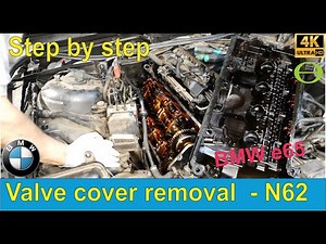 BMW N62 - E65 Valve timing cover removal, cleaning, and reinstall - all steps shown