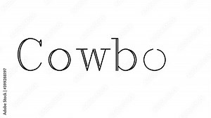 Cowboy Animated Handwriting Text in Serif Fonts and Weights Stock Video