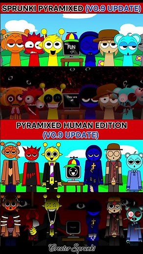 SPRUNKI PYRAMIXED VS PYRAMIXED HUMAN EDITIONV0 9 UPDATE #sprunki #sprunkiincredibox #shorts