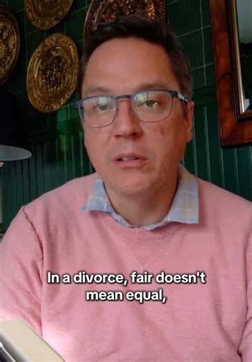 In divorce, fair doesn’t mean equal and equal doesn’t always feel fair. Even a cheating spouse walks away with their share. Family law isn’t about morality or who deserves to “pay” for their sins. It’s about economics. #divorce #divorcelawyer #cheatinghusband #cheatingwife