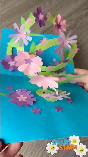 Make a Spring Pop-Up Spiral Flower Card | Easy Spring Craft for Kids | Smart Start with Miss Daisy